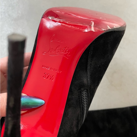 Christian Louboutin Kate 85mm Black Suede Knee Boots size 37.5 - Picture 6 of 6